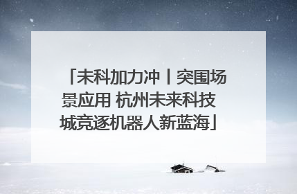未科加力冲丨突围场景应用 杭州未来科技城竞逐机器人新蓝海