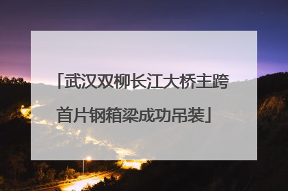武汉双柳长江大桥主跨首片钢箱梁成功吊装