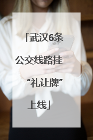 武汉6条公交线路挂“礼让牌”上线