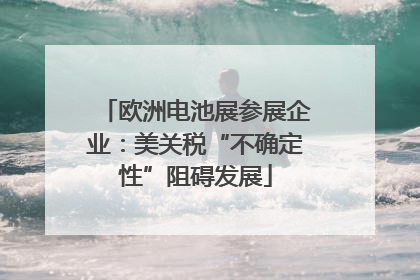 欧洲电池展参展企业：美关税“不确定性”阻碍发展