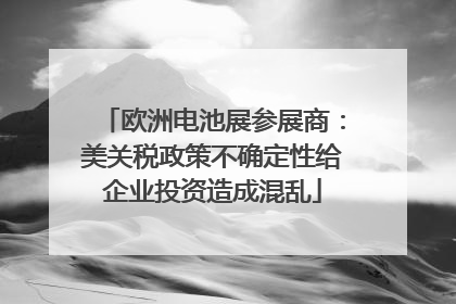 欧洲电池展参展商：美关税政策不确定性给企业投资造成混乱