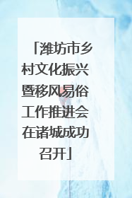 潍坊市乡村文化振兴暨移风易俗工作推进会在诸城成功召开