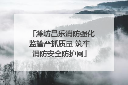 潍坊昌乐消防强化监管严抓质量 筑牢消防安全防护网