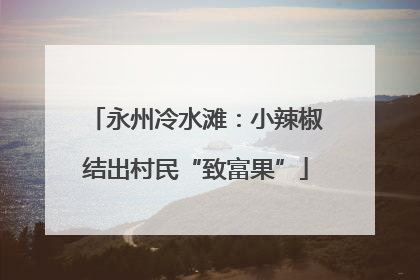 永州冷水滩：小辣椒结出村民“致富果”