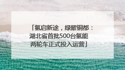 氢启新途，绿耀铜都：湖北省首批500台氢能两轮车正式投入运营