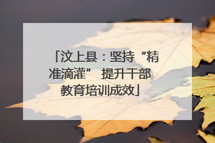 汶上县：坚持“精准滴灌” 提升干部教育培训成效
