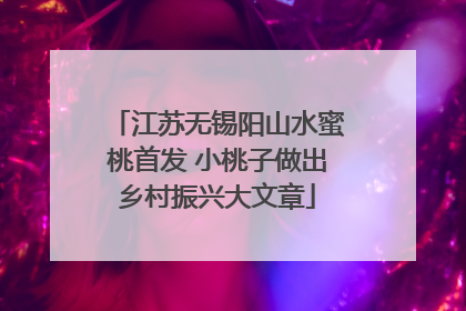 江苏无锡阳山水蜜桃首发 小桃子做出乡村振兴大文章