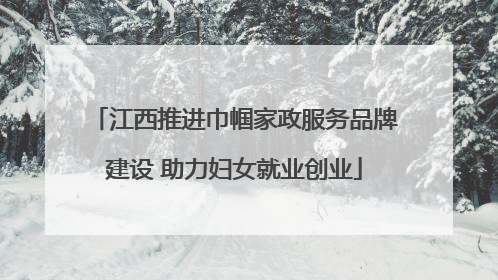 江西推进巾帼家政服务品牌建设 助力妇女就业创业