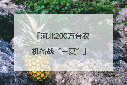 河北200万台农机备战“三夏”
