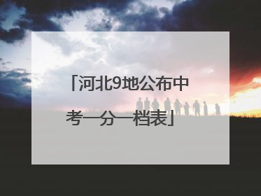 河北9地公布中考一分一档表