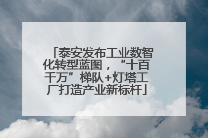 泰安发布工业数智化转型蓝图，“十百千万”梯队+灯塔工厂打造产业新标杆