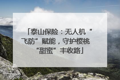 泰山保险：无人机“飞防”赋能，守护樱桃“甜蜜”丰收路