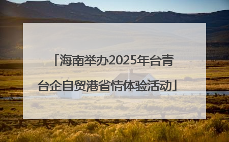 海南举办2025年台青台企自贸港省情体验活动