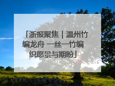 浙报聚焦｜温州竹编龙舟 一丝一竹编织愿景与期盼