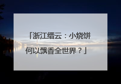 浙江缙云：小烧饼何以飘香全世界？