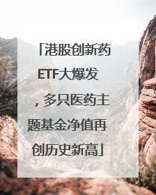 港股创新药ETF大爆发，多只医药主题基金净值再创历史新高