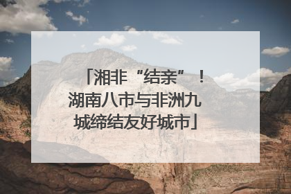 湘非“结亲”！湖南八市与非洲九城缔结友好城市