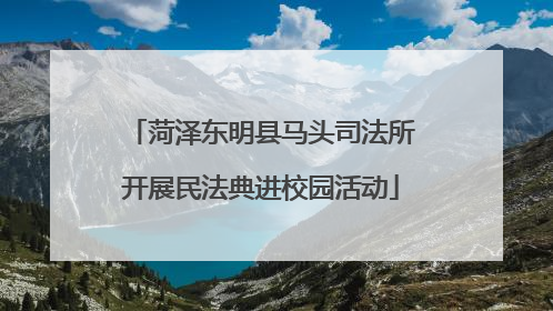 菏泽东明县马头司法所开展民法典进校园活动