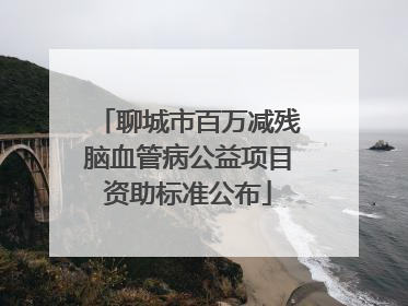 聊城市百万减残脑血管病公益项目资助标准公布