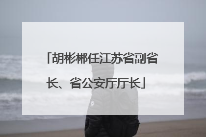 胡彬郴任江苏省副省长、省公安厅厅长