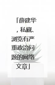 薛建华，私藏、浏览有严重政治问题的网络文章