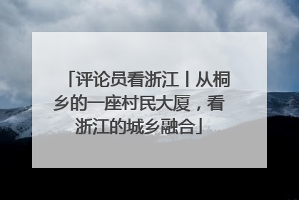 评论员看浙江丨从桐乡的一座村民大厦，看浙江的城乡融合