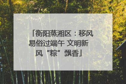 衡阳蒸湘区：移风易俗过端午 文明新风“粽”飘香