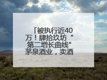 被执行近40万！肆拾玖坊“第二增长曲线”茅泉酒业，卖酒还是卖模式？