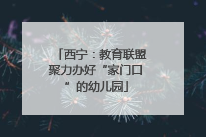 西宁：教育联盟聚力办好“家门口”的幼儿园