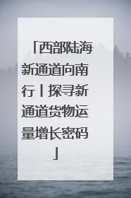 西部陆海新通道向南行丨探寻新通道货物运量增长密码