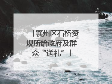 襄州区石桥资规所给政府及群众“送礼”