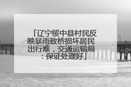 辽宁绥中县村民反映暴雨致桥损坏居民出行难，交通运输局：保证处理好