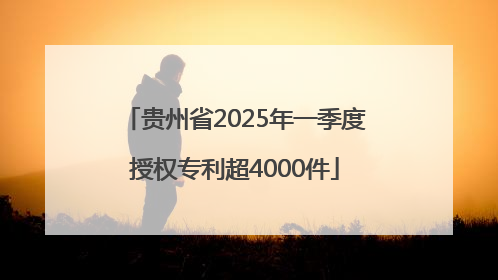 贵州省2025年一季度授权专利超4000件