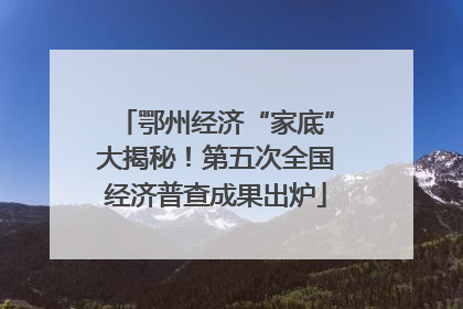 鄂州经济“家底”大揭秘！第五次全国经济普查成果出炉
