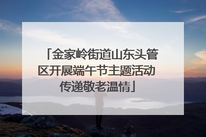 金家岭街道山东头管区开展端午节主题活动 传递敬老温情