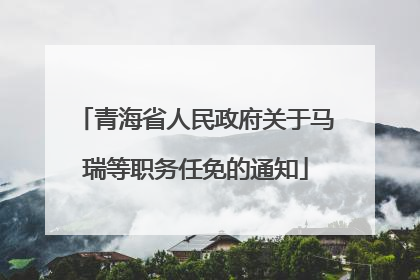 青海省人民政府关于马瑞等职务任免的通知