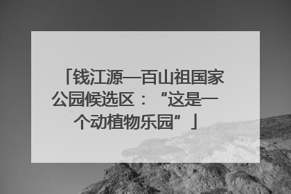 钱江源—百山祖国家公园候选区：“这是一个动植物乐园”
