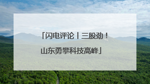 闪电评论丨三股劲！山东勇攀科技高峰