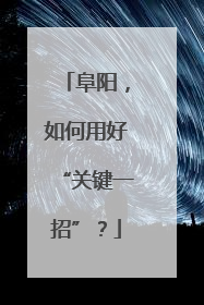 阜阳，如何用好“关键一招”？