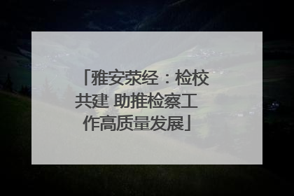 雅安荥经：检校共建 助推检察工作高质量发展