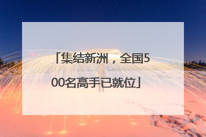集结新洲，全国500名高手已就位