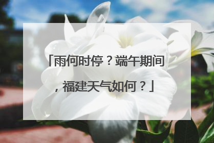 雨何时停？端午期间，福建天气如何？