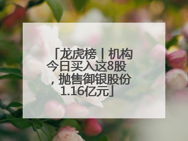龙虎榜丨机构今日买入这8股，抛售御银股份1.16亿元