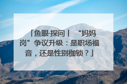 鱼眼·探问丨 “妈妈岗”争议升级：是职场福音，还是性别枷锁？