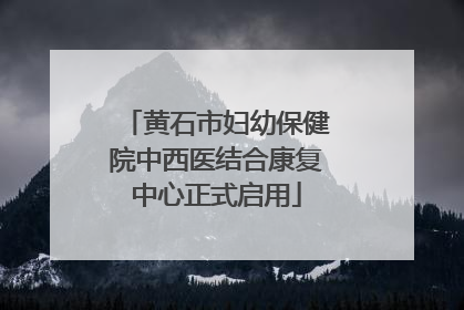 黄石市妇幼保健院中西医结合康复中心正式启用