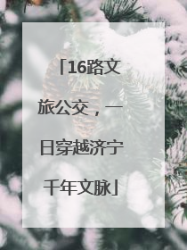 16路文旅公交，一日穿越济宁千年文脉