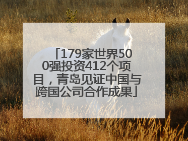 179家世界500强投资412个项目，青岛见证中国与跨国公司合作成果