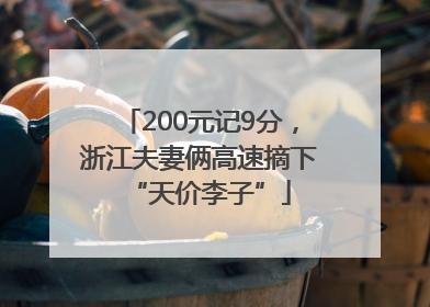 200元记9分，浙江夫妻俩高速摘下“天价李子”