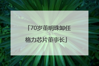 70岁董明珠卸任格力芯片董事长