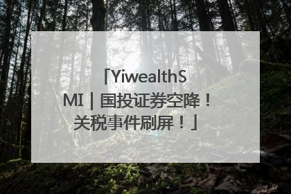 YiwealthSMI｜国投证券空降！关税事件刷屏！